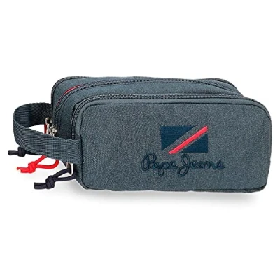 Imagen de Pepe Jeans Kay Estuche Triple Azul 22x10x9 cms Poliéster