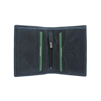 Imagen de Visconti Cartera Compacta Arrow de Cuero Engrasado 705 Bloqueo RFID Azul Petróleo