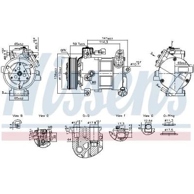 Imagen de Compresor, aire acondicionado NISSENS 890596