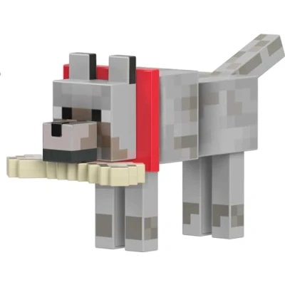 Imagen de Mattel Minecraft Diamond Level Lobo Figura de acción con accesorios, juguete +6 años (HLN41)