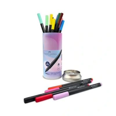 Imagen de Faber Castell 151617 Bote de Metal con 15 Rotuladores Grip FinePen 0,4 mm