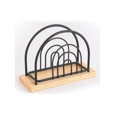 Imagen de SERVILLETERO DE MESA NEGRO Y MADERA ELIE