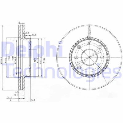 Imagen de DELPHI BG3790 Disco de freno 256 24 4 ventilado aceitado sin procesar cojinete rueda, anillo sensor ABS CHEVROLET: Epica Berlina