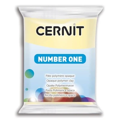 Imagen de Cernit Number One Acrilla Polimerica Opaca, Yellow (Vanilla), 7x5.5x1.5 cm (56g)