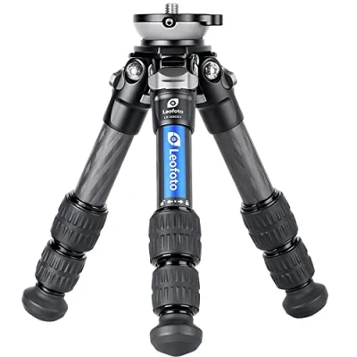 Imagen de Leofoto Ranger Trípode de Carbono con Base Niveladora Patas Ajustables en 3 ángulos Ideal para Trabajo Panorama y Videógrafos LS 223CEX Black