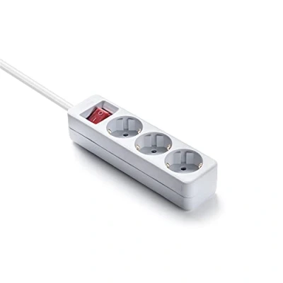 Imagen de FAMATEL Regleta ecosockets 3 Tomas Enchufes con Interruptor de Encendido 1,5 Metros hasta 3680W Protección Infantil Orientación a 45o Evita consumos Fantasma Blanco