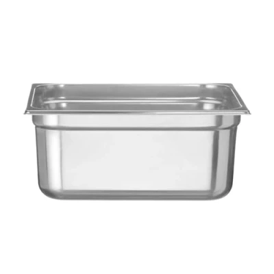 Imagen de HENDI Recipiente GN 2/3, contenedor GN,apilable,resistente a Temperaturas de 40 300C,apto para hornos,congeladores,calientaplatos,baño María,13L,354x325x(H) 150mm,acero inoxidable 18/10