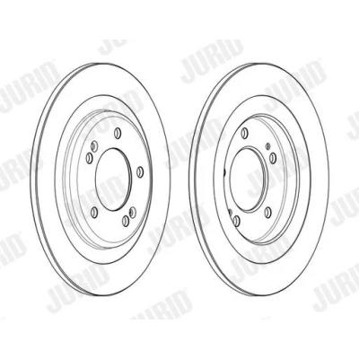 Imagen de JURID 563000JC Disco de freno 284 10 5 114,3 macizo revestido con tornillos HYUNDAI: i40 Berlina, CW