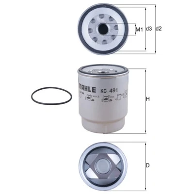 Imagen de MAHLE ORIGINAL KC 491D Filtro Combustible enroscable RENAULT TRUCKS: Premium 2, Magnum, T Serie, VOLVO: FH, FM