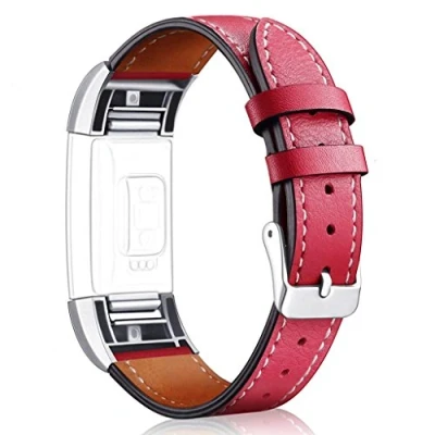 Imagen de AISPORTS Compatible con Fitbit Charge 2 Correa, Correa Cuero Suave Transpirable Pulsera Deportiva Hebilla de Metal Reemplazo para Fitness Tracker