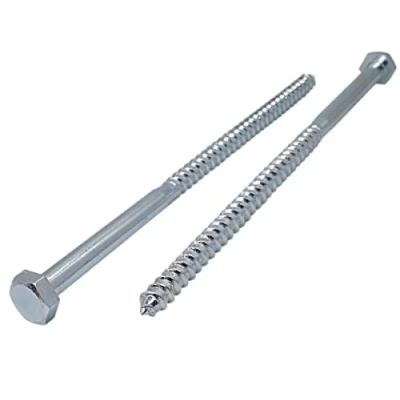 Imagen de 14 tornillos hexagonales de acero chapado en zinc para madera, M10 x 260 mm, tornillo hexagonal DIN 571, pernos retención, cabeza hexagonal, tirafondos (14, mm)