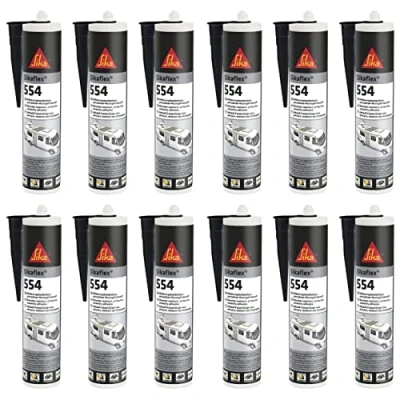 Imagen de Sikaflex 554 Caravan 12 adhesivos industriales STP, 300 ml, color blanco