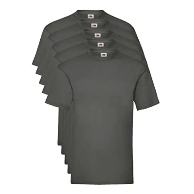 Imagen de Fruit of the Loom Valueweight 5 Pack Camiseta, Gris (Light Graphite GL), Large (Pack de 5) para Hombre