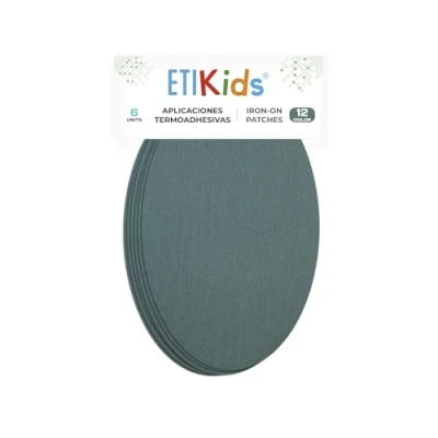 Imagen de 6 rodilleras color Gris medio termoadhesivas de plancha. Coderas para proteger tu ropa y reparación pantalones, chaquetas, jerseys, camisas. 16 x 10 cm. RP12
