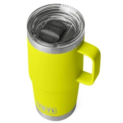 Imagen de YETI Rambler Travel Mug, Stainless Steel Vacuum Insulated Mug with Stronghold Lid, Firefly Yellow, 20 oz (591 ml)