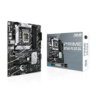Imagen de Asus Prime B760 PLUS D4 Placa Base ATX Intel LGA 1700, PCIe 5.0, Tres 4.0 M.2, DDR4, 2.5Gb Ethernet, SATA 6 Gbps, USB 3.2 Type C Gen 2x2, 1, Thunderbolt, Aura Sync