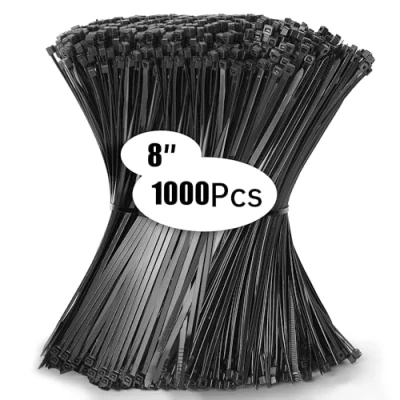 Imagen de Jokisa 1000 Piezas Bridas Negras 200 x 4,8 mm, Plastico para Cables Profesionales, 23 kg de Resistencia a la Tracción, Resistentes los Rayos UV Interiores y Exteriores