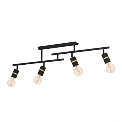 Imagen de EGLO Lurone plafón, negro, 4 luces
