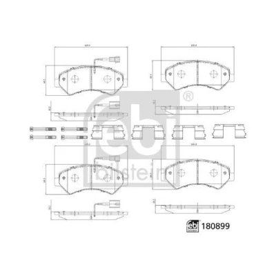 Imagen de FEBI BILSTEIN 180899 Juego de pastillas freno FIAT: Ducato III Furgón, Camión plataforma / Chasis, Bus