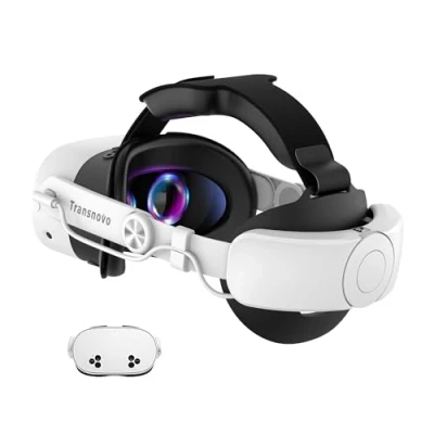 Imagen de TRANSNOVO Batería Correa para la Cabeza Compatible con Meta Quest 3S Accesorios, Elite de 10000mAh, Reduce el Estrés Facial y Prolonga Tiempo Juego