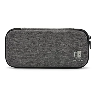 Imagen de Estuche delgado PowerA para Nintendo Switch o Lite Charcoal, carcasa protectora, funda videojuegos, consola, accesorios, almacenamiento, con licencia oficial