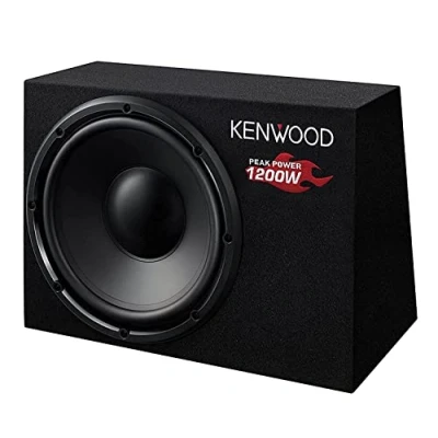 Imagen de KENWOOD KSC W1200B Caja de Subwoofer 300 mm para coche Tamaño Compacto y Fácil Instalación. Potencia Pico 1200 W Nominal 200 W.