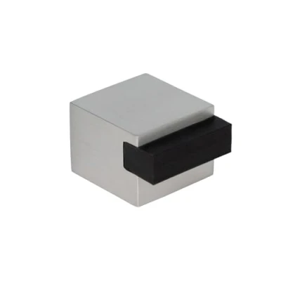Imagen de EVI Herrajes Tope de Puerta Adhesivo 25 x mm Goma Negra Silicona Natural Cuadrado Acero Inoxidable Gran Adhesión 100% Funcional Mod. 197/25