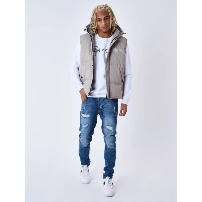 Imagen de Project X Paris MATELASSÉ SANS Manches Capuche Chaleco, Hombre, Talla: Small, Taupe