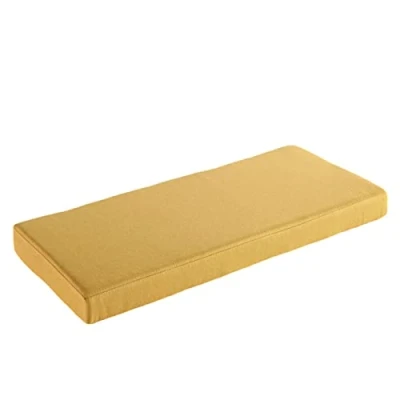 Imagen de AFEBOO cojín para banco de 2/3 plazas interiores y exteriores, asiento columpio, suave, lavable, antideslizante, patio, cocina, comedor, columpio (color amarillo, 115 x 50 5