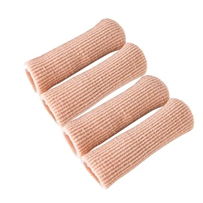 Imagen de Makhry 4pcs Ajustable Cuttable Gel Dedo del Pie y Tapa Forrado Toe Cubre Mangas Acanalado Knit Caps Silopad Digital para Dedos/Dedos (L)