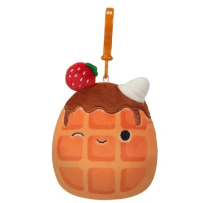 Imagen de Squishmallows 3.5 pulgadas Clip On Weaver The Waffle, pequeño, naranja