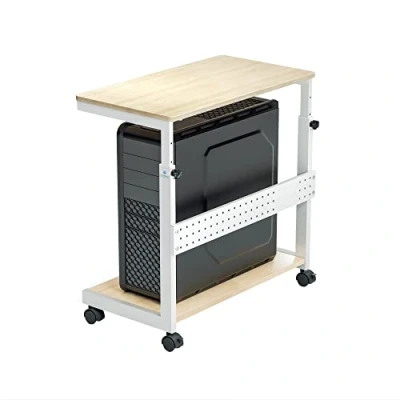 Imagen de EUREKA ERGONOMIC Soporte de Torre para Ordenador con Altura Ajustable, Color Blanco