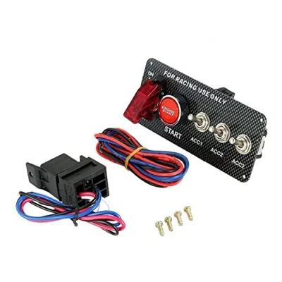 Imagen de CENPEK DC 12V Panel de Interruptor Encendido 5 en 1 Botón del Motor automóvil LED para Carreras