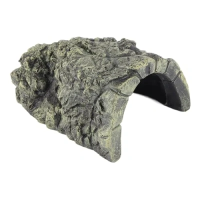 Imagen de Garosa Terrario Tortugas De Tierra Cueva Tortuga Reptiles Tortuguera Cristal Piedra Refugio Casa Escondida para Reptil Rana Zoológico Adorno Decoración (L)