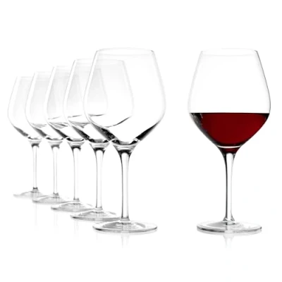 Imagen de Copas para vino tinto Exquisit tipo Borgoña de Stölzle Lausitz, 650 ml, juego 6, aptas lavavajillas: tinto, fabricadas en cristal resistente a roturas, elegantes y finas.