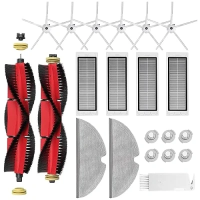 Imagen de Kit de Accesorios para Aspirador Xiaomi Roborock S5 Max S6 Pure MaxV S50 S51 S55 S60 S65 S6, Cepillo Principal Desmontable, Lateral Silicona, Filtro HEPA, Paños Fregona