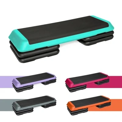 Imagen de TREXO Aerobic Step para Ejercicios Cardio Fitness Altura Ajustable 10 15 20 cm Superficie Grande 109 x 41 Materiales Duraderos de Alta Calidad Entrenamiento Hasta 250 kg VERDE