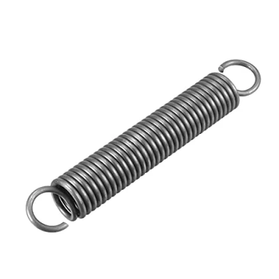 Imagen de sourcing map Resorte de extensión: diámetro del alambre 2,5 mm, exterior 18 acero longitud libre 120 mm tensión doble gancho pequeño