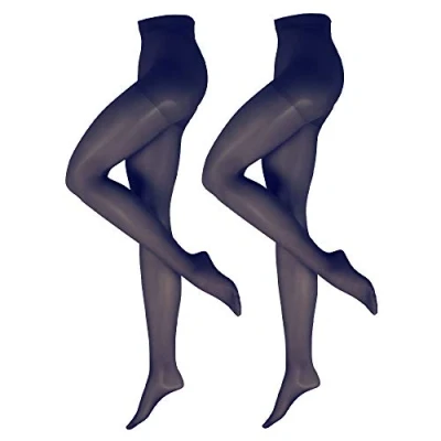 Imagen de Nur Die Fit In Form 40 Strumpfhose 2er Ceñidos, Schwarz, 44 48 (Pack de 2) para Mujer