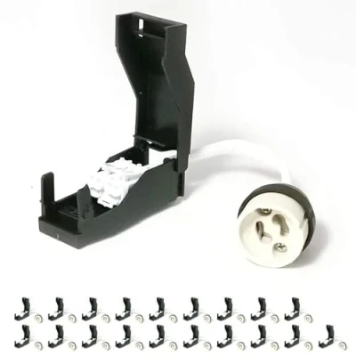 Imagen de 20 casquillos GU10 de cerámica automática 230 V clase 2 con cables aislados para lámparas y bombillas LED