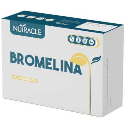 Imagen de Nutracle Piña y Bromelina 2500 GDU/g 40 Tabletas 500mg Suplemento Drenante Potente, Anticelulítico Retención de Agua Diurético Digestivo