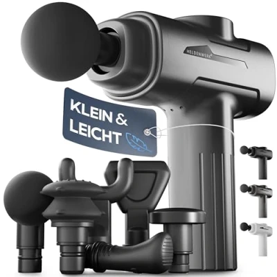 Imagen de HELDENWERK pistola de masaje con 6 cabezales y 3200 rpm, muscular conector USB C, dispositivo muscular, masaje,