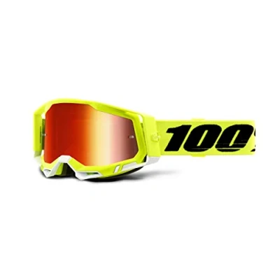 Imagen de 100 Percent RACECRAFT 2 Goggle Yellow Mirror Red Lens, Adultos Unisex, Amarillo, ESTANDAR