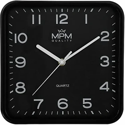 Imagen de MPM Quality Reloj de Pared, plástico y Cristal, Negro, 220 x 40 mm