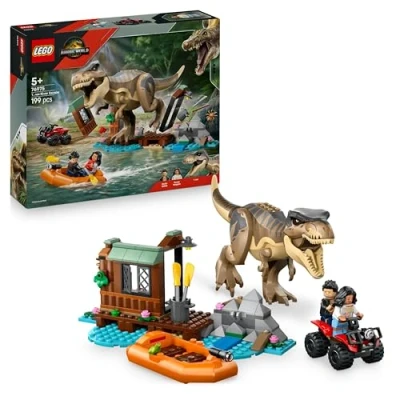 Imagen de Lego jurassic world 76975 huida por el río y t. Rex a la caza