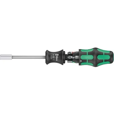 Imagen de Wera 05051510001 Destornillador con recámara de puntas, Kraftform Kompakt 27 Set 1, 7 piezas