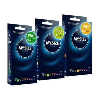 Imagen de Condones MY.SIZE PRO, talla 1,2,3 47,49,53 mm, 3x10 piezas ajuste perfecto y adecuada para todos