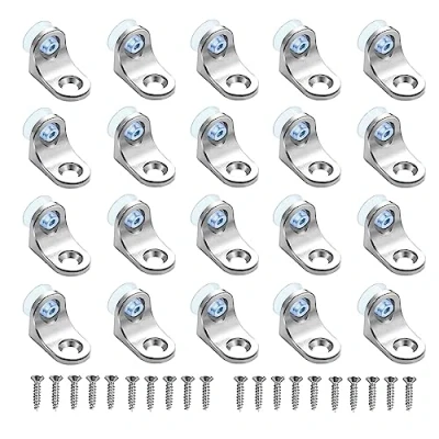 Imagen de XNJIHWA 20 PCS Soportes de vidrio Abrazadera en forma L Soporte base ángulo recto Clip fijación con ventosas y tornillos para muebles, gabinetes, armarios
