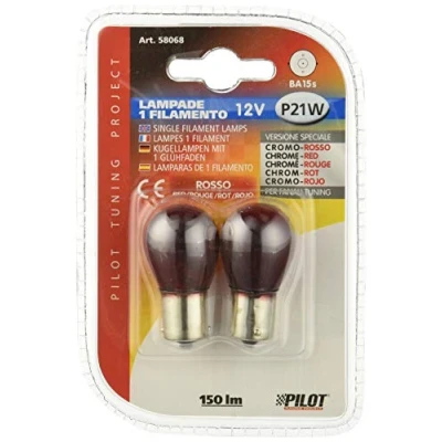 Imagen de Bombilla PY21W, 21 W, BA15s, cromo/rojo