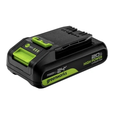 Imagen de Greenworks G24B2HP750 Batería de Alta Potencia (24 V, 2 Ah, Ion Litio, 24 2,0 Recargable, Compatible con Todos los Dispositivos la Serie Tools V), años garantía
